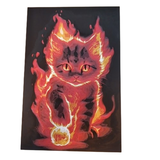 Hueforge 3D Bild Feuerkatze