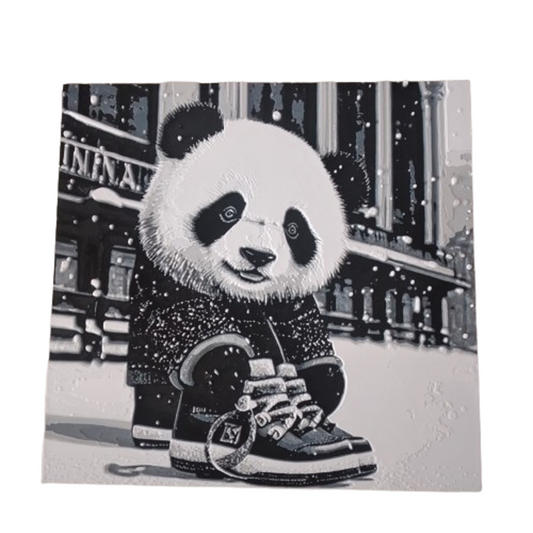 Hueforge 3D Bild Panda Schuhe