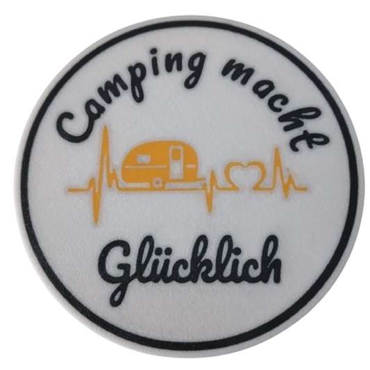 Untersetzer Camping macht Glücklich